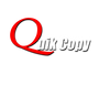 This is our Quik Copy logo in the backround and our service promise 